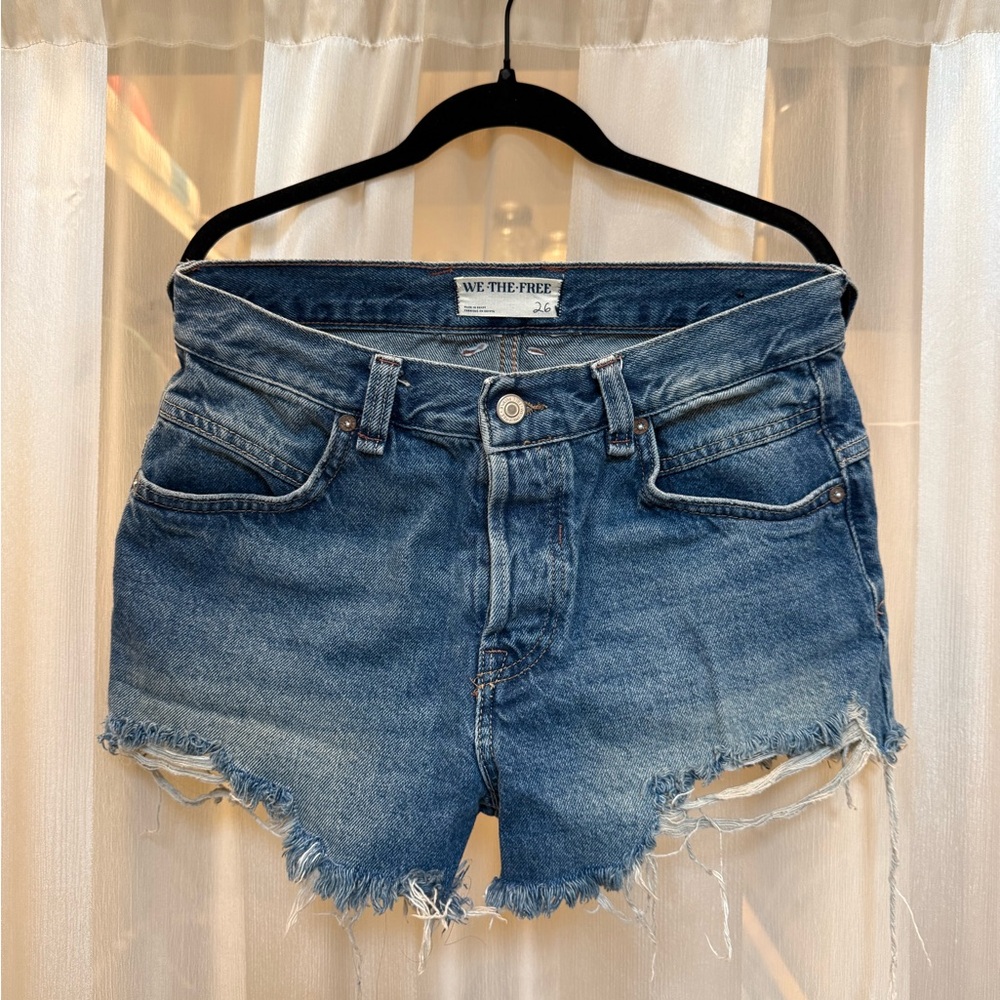We The Free Distressed Blue Jean Shorts